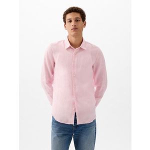 Světle růžová pánská lněná košile GAP obraz
