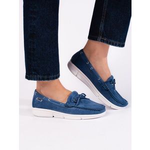 GOODIN Comfy blue loafers for women obraz