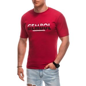 Men's red cotton t-shirt obraz