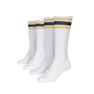 Ponožky s dlouhým proužkem 2 balení - bílé/žluté/černé obraz