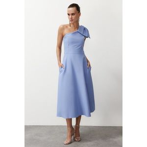 Trendyol Light Blue A-Cut Bow Detailed Elegant Evening Dress obraz