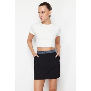 Trendyol Black Denim Detailed Pencil Straight Cut Mini Length Woven Skirt obraz