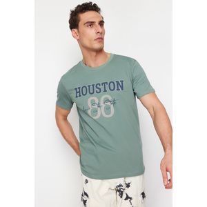 Trendyol Mint Houston Printed Regular Cut T-shirt obraz