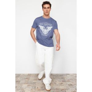 Trendyol Blue Eagle Printed Regular Cut T-Shirt obraz