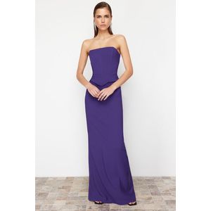 Trendyol Purple Corset Detailed Woven Long Evening Dress obraz