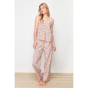 Trendyol Multicolored Floral String Strap Woven Pajama Set obraz
