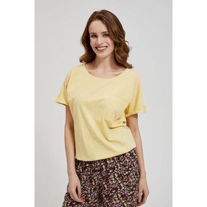 Dámské tričko MOODO - světle žlutá obraz