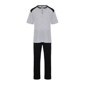 Trendyol Men's Gray Regular Fit Knitted Pajamas Set obraz