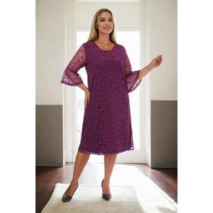 E2654 Dewberry Spanish Sleeve Plus Size Evening Dress-MOR obraz