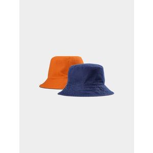 Pánský oboustranný bucket hat 4F - tmavě modrý/oranžový obraz