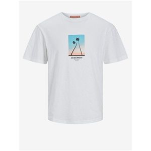 Bílé pánské tričko Jack & Jones Aruba - Pánské obraz