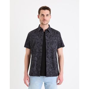 Šedo-černá pánská vzorovaná košile Celio Gafeul obraz