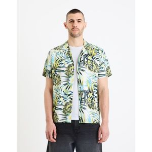 Bílo-zelená pánská košile s tropickým vzorem Celio Gatropica obraz