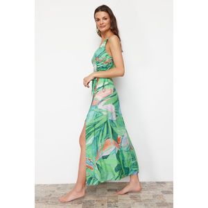 Trendyol Floral Pattern Maxi Woven Beach Dress obraz