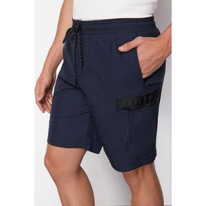 Trendyol Navy Blue Regular Fit Zipper Detailed Parachute Men's Shorts obraz