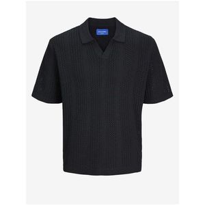 Černé pánské polo tričko Jack & Jones Taormina - Pánské obraz
