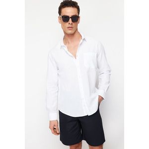 Trendyol White Regular Fit 100% Cotton Shirt obraz