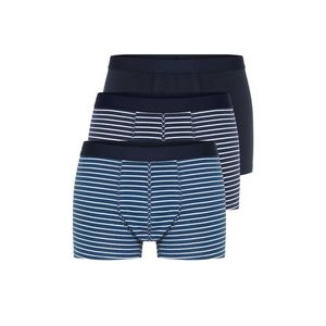 Trendyol 3-Piece Navy Blue Striped-Plain Mix Cotton Boxers obraz
