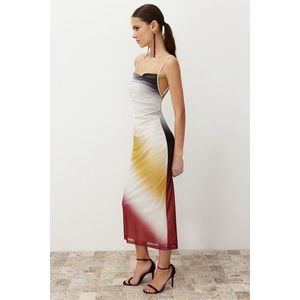 Trendyol Multi Color Gradient Knitted Lined Tulle Elegant Evening Dress obraz