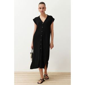 Trendyol Black Midi Knitwear Dress obraz
