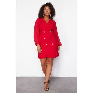 Trendyol Curve Red Woven Jacket Dress obraz