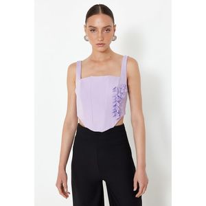 Trendyol Lilac Corset Detailed Woven Bustier with Flower Accessories obraz