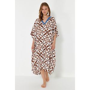 Trendyol Ethnic Patterned Wide Fit Midi Woven Beach Dress obraz