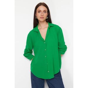 Trendyol Green Basic Oversize Wide Fit Woven Shirt obraz