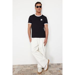 Trendyol White Regular/Regular Fit Printed 100% Cotton Short Sleeve T-Shirt obraz