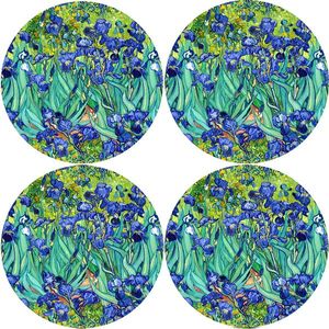 Bertoni Home Unisex's 4 Round Table Pads Set Irises obraz