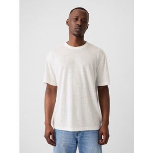 Bílé pánské lněné tričko GAP obraz