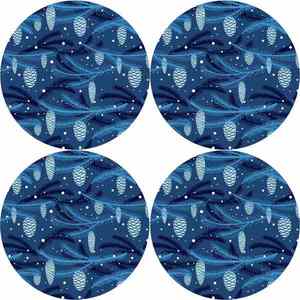 Bertoni Home Unisex's 4 Round Table Pads Set Cone Navy Blue obraz