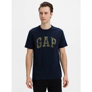 Modré pánské tričko GAP Logo v-ss camo arch tee obraz