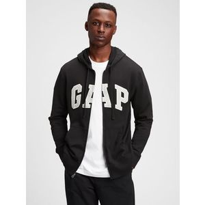 Černá pánská mikina GAP Logo arch hoodie obraz