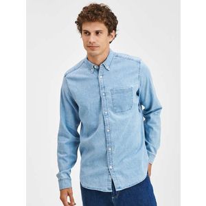 Modrá pánská džínová košile denim shirt GAP obraz