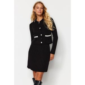 Trendyol Black Crop, Pocket Detailed Mini Skirt, Sweater Top-Top Set obraz