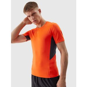Pánské sportovní tričko slim z recyklovaných materiálů 4F - oranžové obraz