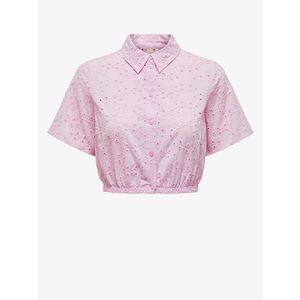 Růžová dámská zkrácená košile ONLY Kala Alicia obraz