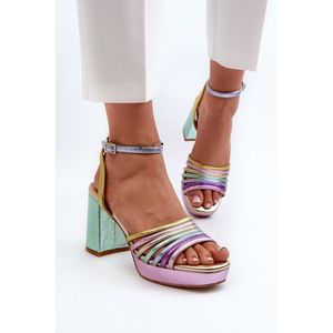 Dámské sandály na vysokém podpatku D&A Multicolor obraz