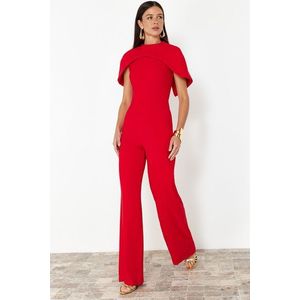 Trendyol Woven Stylish Jumpsuit with Red Cape Detail obraz