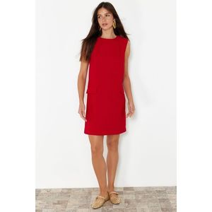 Trendyol Red Straight Cut Sleeveless Mini Woven Dress obraz