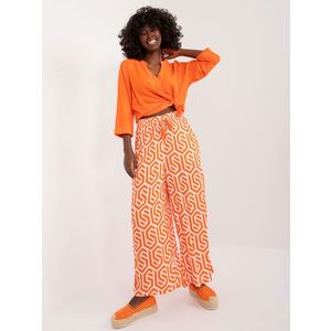Oranžové široké kalhoty s potiskem SUBLEVEL obraz