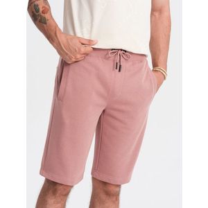 Ombre Men's BASIC cotton sweat shorts - dark pink obraz