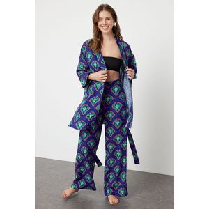 Trendyol Geometric Patterned Belted Woven Kimono Trousers Set obraz