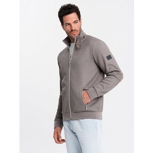 Ombre Men's jacket with high collar and fleece lining - ash obraz