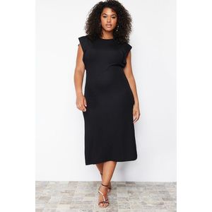 Trendyol Curve Black Midi Knitted Dress obraz