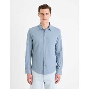 Modrá pánská košile Celio Gawaffle regular obraz