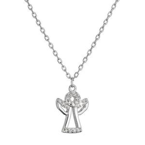 Evolution Group Stříbrný náhrdelník anděl se zirkony 12105.1 obraz