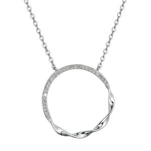 Evolution Group Stříbrný náhrdelník kroužek se zirkony 12110.1 obraz