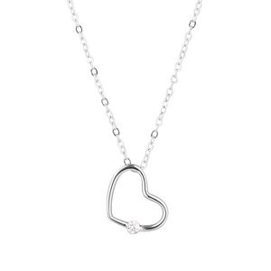 Evolution Group Stříbrný náhrdelník srdce se zirkonkem 12098.1 crystal obraz
